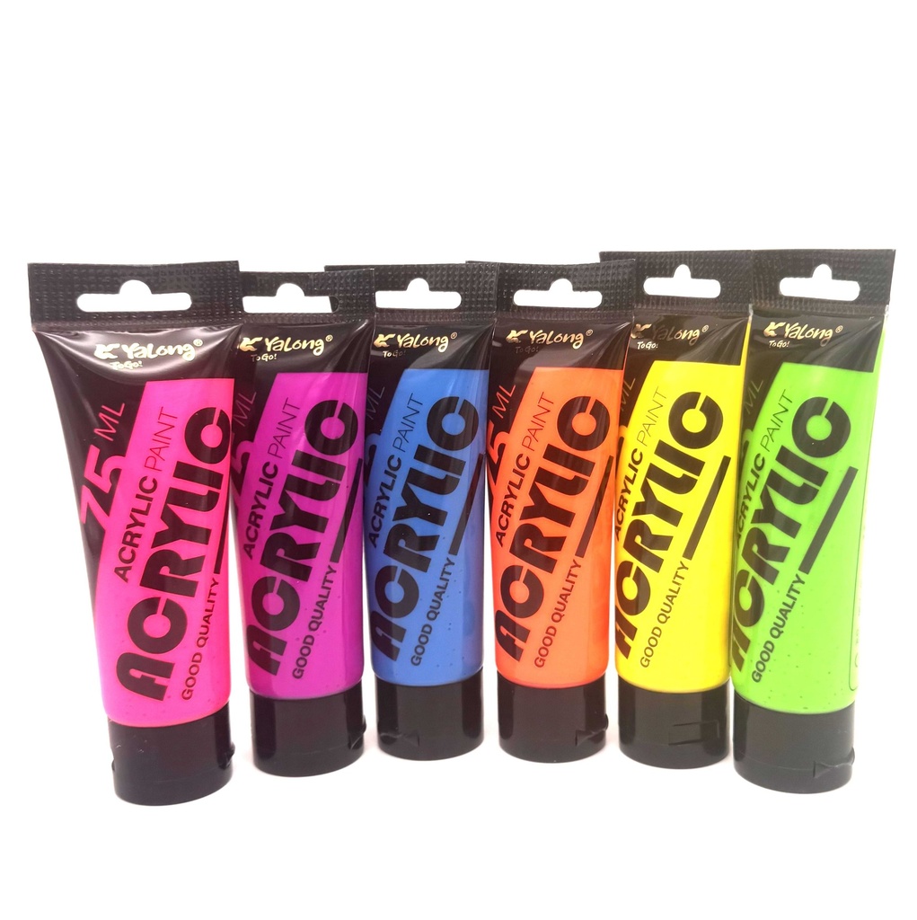 Акрилик будаг 75мл 6 өнгө неон  Yalong YL242221-75