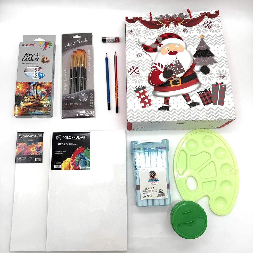 Бүтээлч хүүхдийн шинэ жилийн бэлэг - акрилик /зургийн хэрэгслийн багц/