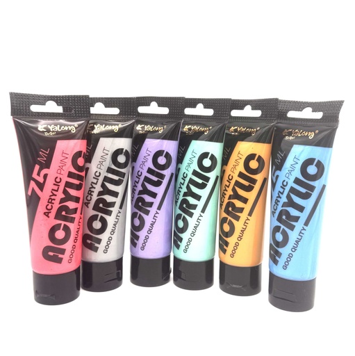 [120162] Акрилик будаг 75мл 6 өнгө саатай Yalong YL242222-75 Yalong